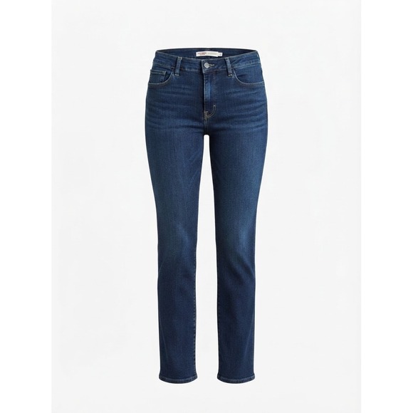 Levi Strauss & Co. Signature Denim - Levi Strauss Signature Straight Jeans Womens 12S Blue Mid Rise Stretch Good